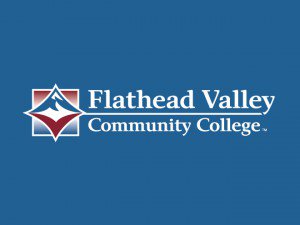 flathead valley community college full logo on blue background